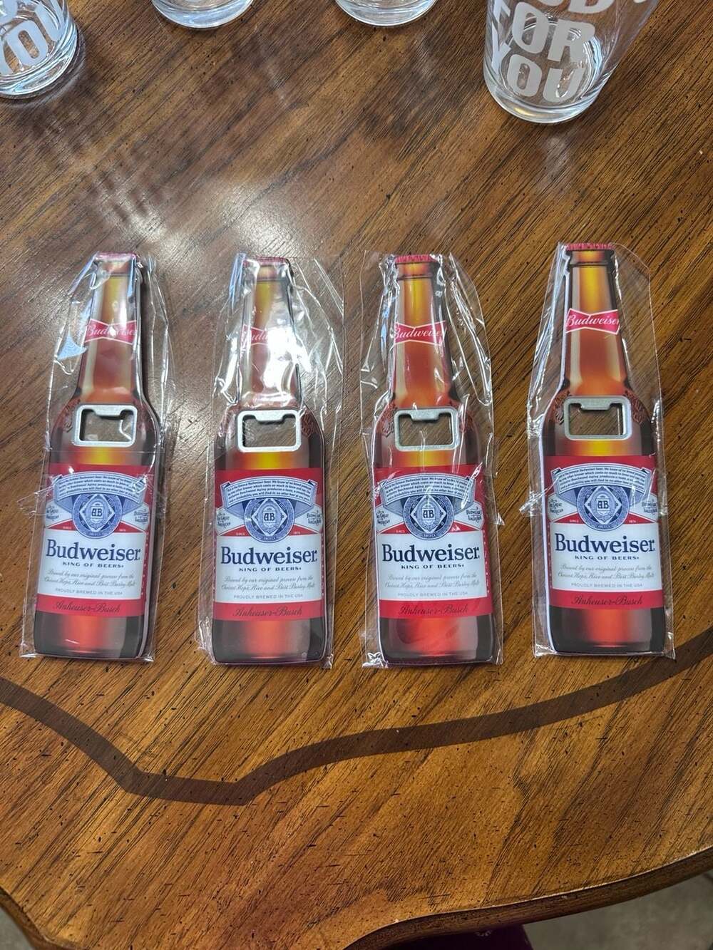 Budweiser Beer Bottle Shaped Magnetic Refrigerator Bottle Opener